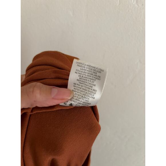 House Of Harlow 1960 Skirt Women's Small Midi Ruched High Rise Burnt Orange - Picture 8 of 9